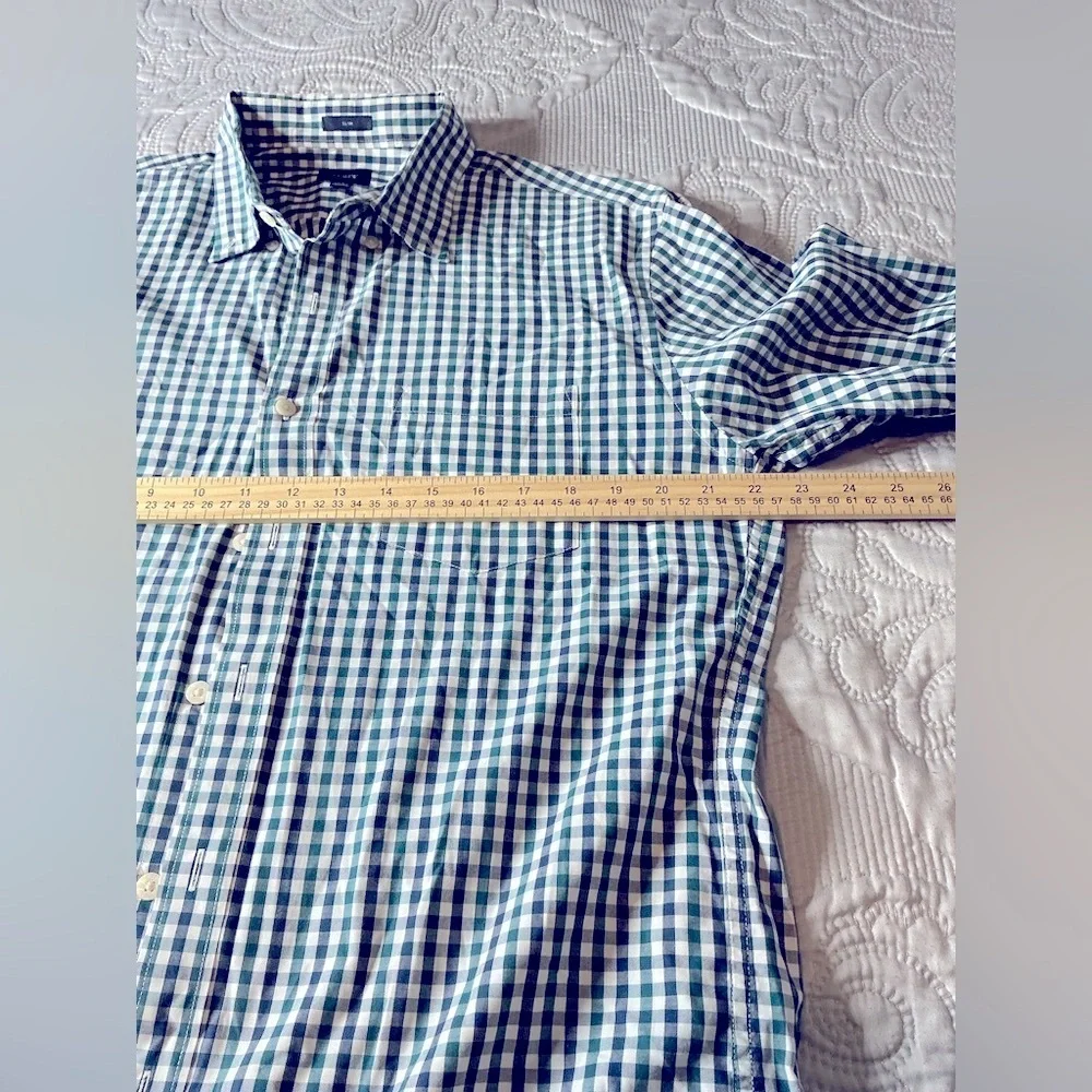 J. Crew Blue and White Casual Button Down Shirt
